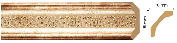 Плинтус потолочный DECOMASTER 167S-127 (35*35*2400мм)